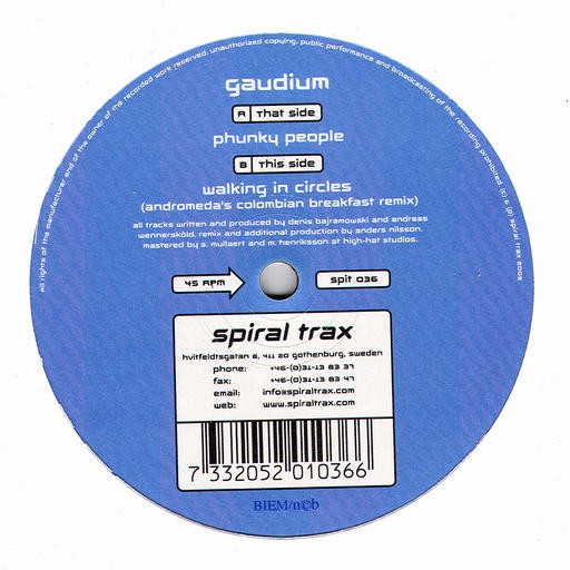 Spiral Trax Records - GAUDIUM - phunky people